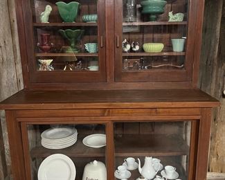 1800’s Cherry Country Store Display Cabinet
Ironstone plates