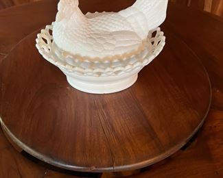 Vintage White Hen on the nest