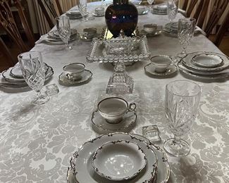 Dinning table and 8 chairs
Bavaria China 12 pc setting