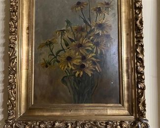Oil painting Black eyed Susan’s signed