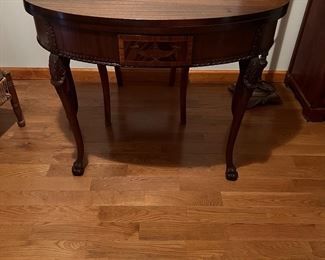 Mahogany Inlaid desk table with flip Top