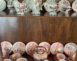 Oriental geisha girl Tea set
