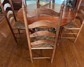 Kitchen table set w ladder baxk chairs