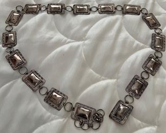 Signed sterling silver link belt