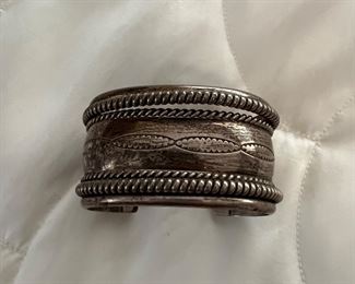 Sterling silver rope cuff bracelet