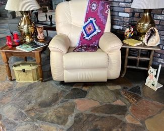 Recliner
Brass lamp