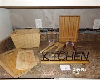 wooden utensils holder, spoons, kitchen sign