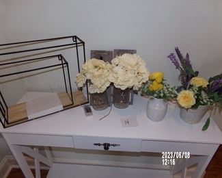 new metal shelves, mason jar/wood sconces