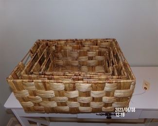 woven straw nesting baskets