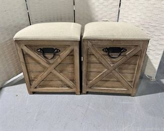 Adorable Farmhouse Style Storage Ottomans