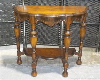 Beautiful Vintage Wooden Demilune Console Table