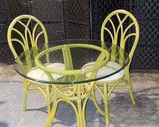 Lots of Potential in this Vintage 3 Piece Bistro Set with Glass Top