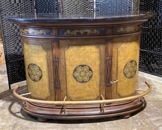 Old World Half Moon Bar with Footrail