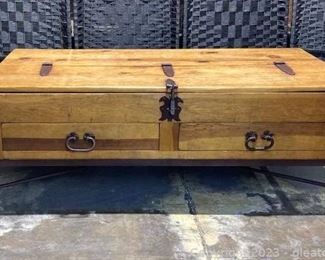 Rustic Pine and Iron Coffee Table