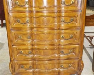 Stunning Vintage French Provincial Serpentine Chest of Drawers
