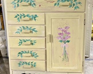 Tres Chic Yellow Handpainted Chest of Drawers