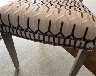 2. Set of 10 Michael Weiss for Vanguard Furniture Upholstered Dining Chairs w/ Nailhead Detail 2 Arm (25" x 22" x 39") 8 Side (21" x 22" x 39")