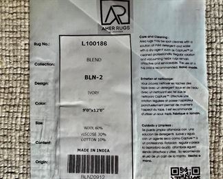3. Amer Rugs Ivory Area Rug (9' x 12')
