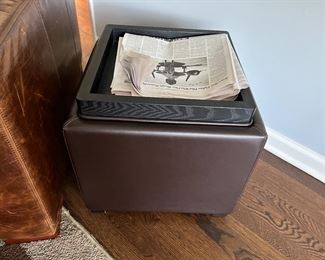 29. Crate & Barrel Tray Top Storage End Table (18" x 18" x 18")