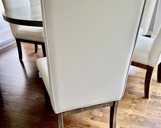 32. Set of 6 Ivory Dining Side Chairs (21" x 23" x 41")