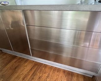 34. Bernhardt Contemporary Sideboard w/ Metallic Accent (78" x 20" x 36") 