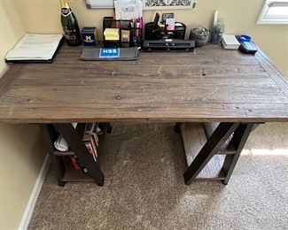 39. Rustic Top Desk w/ Sawhorse Base (54" x 26" x 30")