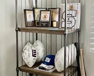 48b. Rustic Wood Bookshelf w/ Metal Frame on Casters (25" x 16" x 31")