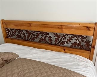 52. Restoration Hardware Sleigh Bed w/ Iron Inset (64")