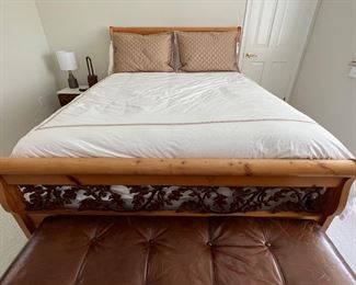 52. Restoration Hardware Sleigh Bed w/ Iron Inset (64")