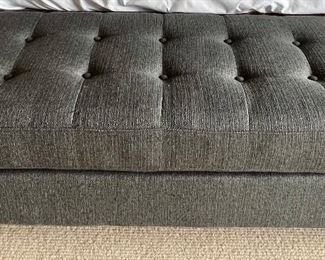 62. Gray Tufted Bench (71" x 21.5" x 18")
