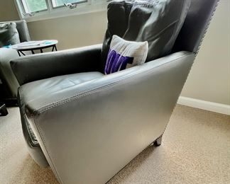 63. Pair of Safavieh Leather Club Chairs (32" x 33" x 33")