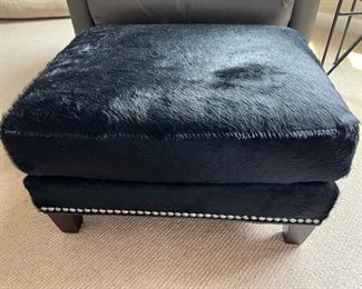 64. Cowhide Ottoman w/ Nailhead Detail (20" x 26" x 13.5")