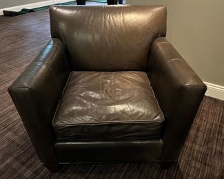 72. Crate & Barrel Leather Club Chair (34" x 34" x 34")