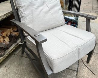 "80. Summer Classics 3 Cushion Sofa (75"" x 33"" x 38"")
Arm Chair (31” x 30” x 38”)
Metal Coffee Table (48” x 26” x 20”)
Glider Chair (30” x 32” x 38”) 
w/ Cushions and Covers