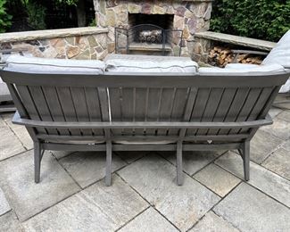 "80. Summer Classics 3 Cushion Sofa (75"" x 33"" x 38"")
Arm Chair (31” x 30” x 38”)
Metal Coffee Table (48” x 26” x 20”)
Glider Chair (30” x 32” x 38”) 
w/ Cushions and Covers