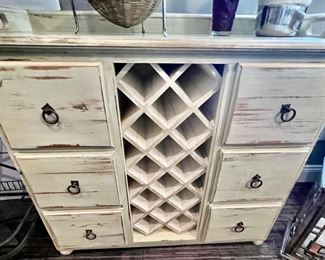 95. Painted Buffet w/ Inset Wine Storage (42" x 20" x 37")