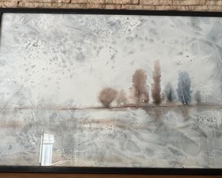 501. Signed Watercolor by Cecil K Muted Landscape (38" x 25.5")