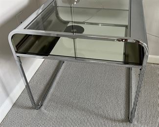 88. Sparrow & Wren Glass and Metal End Table