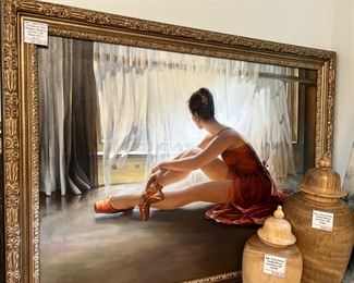 506. Signed Oil on Canvas by Vitali Miagkov Ballerina (art 36" x 48" frame 43.5" x 55.5")