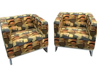 PAIR- Milo Baughman style club chairs