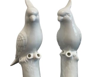 Mid Century Porcelian Bird Statues