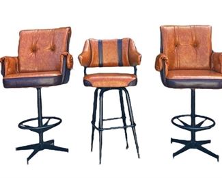 Mid Century bar stools with arms 