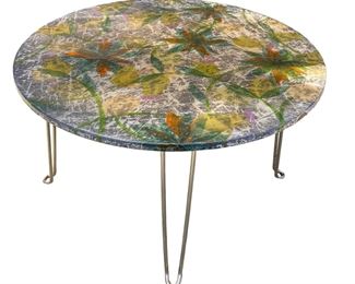 Mid Century Marijuana Leaf folding table