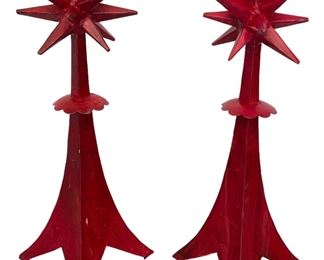 Mid Century Brutalist Sputnik Candleholders