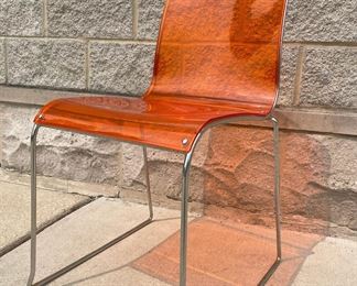 Lucite and Chrome Italian Chair