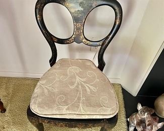 Chinoiserie chair with hand painted landscape 1 of 2 