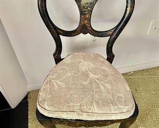 Chinoiserie chair with hand painted landscape 2 of 2 