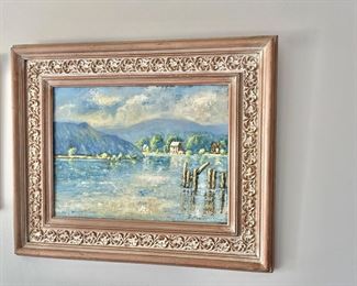 E. Koster river scene oil painting 