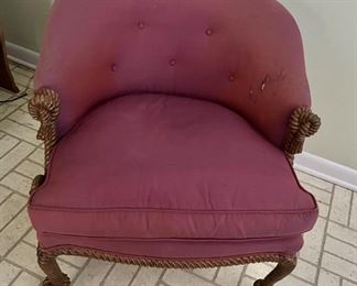 Chair with rope border as is 