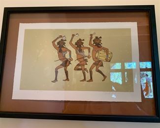 Charles Loloma (Hopi 1921-1991) 'Mudheads' 1980 color lithograph done at Tamarind, 55/100, pencil signed LR